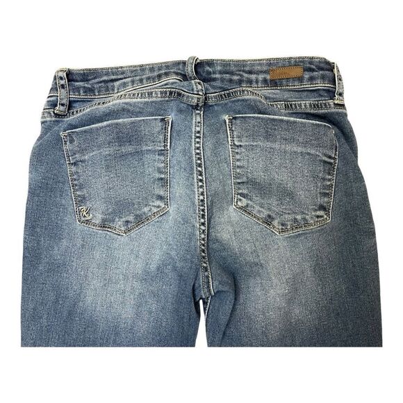Kut Crop Straight Leg Jeans Size 2 Distressed Classic EUC Stretch - Picture 6 of 7